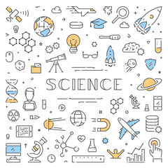 Wall Mural - line web design concept for science