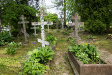 Old Historic Cemetery With Crosses