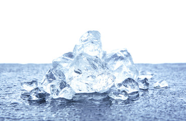Wall Mural - heap of crushed ice on white background