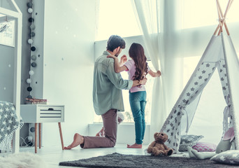 Wall Mural - Dad and daughter