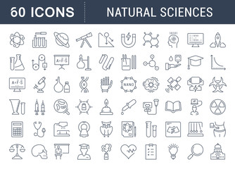Set of Line icons of natural history