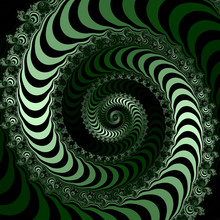 Green And Black Striped Fractal Illustration.