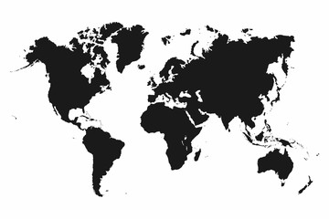 Wall Mural - World map. Monochrome world map icon