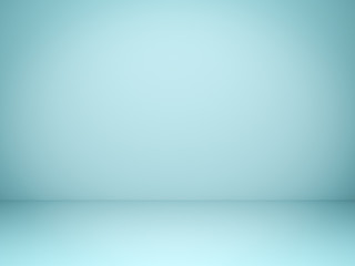 Fototapete - Empty light green pastel background with shadows . 3D rendering.