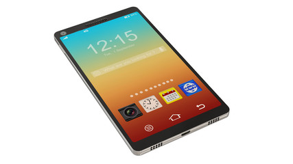 Wall Mural - modern touchscreen smartphone isolated on white