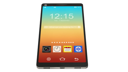 Wall Mural - modern touchscreen smartphone isolated on white