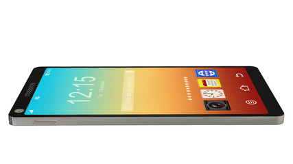Wall Mural - modern touchscreen smartphone isolated on white