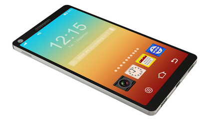 Wall Mural - modern touchscreen smartphone isolated on white
