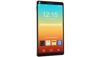 Wall Mural - modern touchscreen smartphone isolated on white