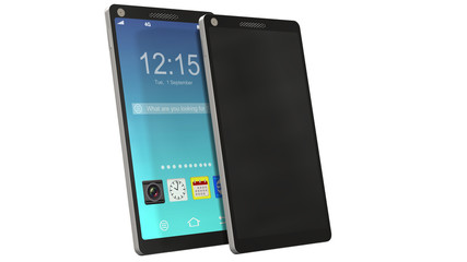 Wall Mural - modern touchscreen smartphone isolated on white