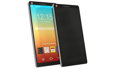 Wall Mural - modern touchscreen smartphone isolated on white