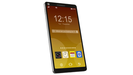 Wall Mural - modern touchscreen smartphone isolated on white