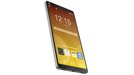 Wall Mural - modern touchscreen smartphone isolated on white