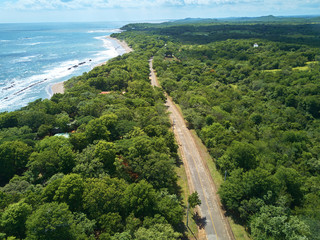 Poster - Pacific ocean coastline aerial view