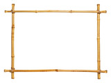 Fototapeta Uliczki - bamboo frame isolated on white background