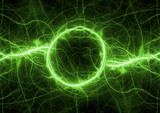 Fototapeta Przestrzenne - Green energy, plasma electric background