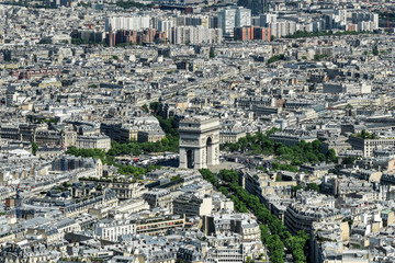 Canvas Print - Aerial View of Paris, France