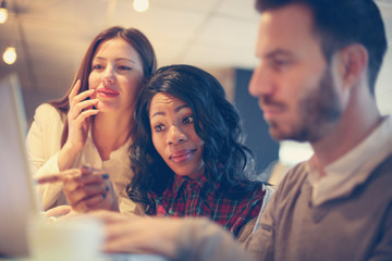 Canvas Print - Young business people.