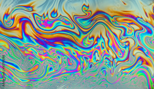 Psychedelic patters formed on the surface of a soap bubble Canvas Print