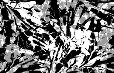 Black and white shattered glass texture