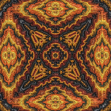 3d Illustration - Abstrakt Fraktal Symmetrisch Orange Schwarz