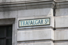 Trafalgar Square Street Sign In London