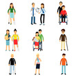 © Happypictures - Disabled people characters, handicapped men and women getting medical treatment, health care assistance and accessibility vector Illustrations