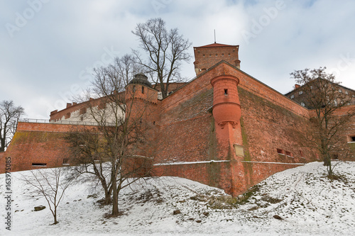 Plakat Wawel Royal castle Sandomierska tower in Krakow, Poland.