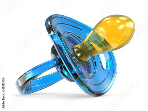 Blue baby dummy 3D Fototapeta