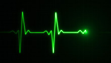 Neon Heart Beat Pulse In Green Illustration