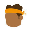 head of man with tied headband avatar icon image vector illustration design 