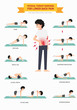 Physical therapy exercises for lower back pain infographic, illustration.