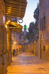 Wall Mural - Jerusalem - Via Dolororosa at dusk.