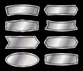 Aufkleber - Vector metal sign isolated on black background