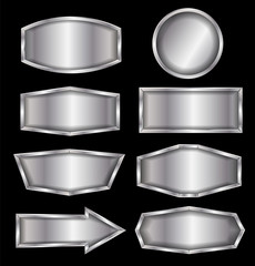 Aufkleber - Vector metal sign isolated on black background