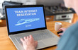 © thodonal - Train internet reservation concept on a laptop