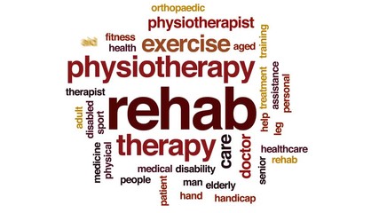 Poster - Rehab animated word cloud, text design animation.