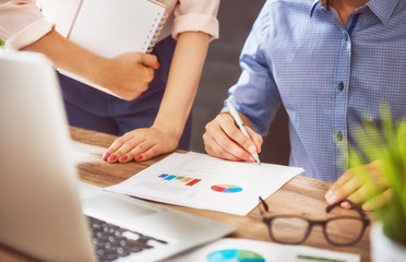 Wall Mural - man and woman working in the office