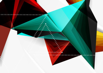 Vector low poly style 3d triangle line