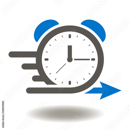 Alarm clock fast speed quick time vector icon. Agile Development