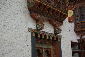 Wall Mural - Views of Bhutanese shrine near Paro, Bhutan