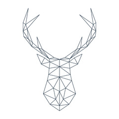 Wall Mural - Deer head in polygonal style. Vector illustration