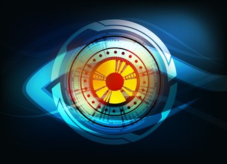 Wall Mural - dark blue color Light Abstract Technology background for computer graphicwebsite internet and business.vector illustration. eye. eyeball
