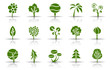 Bäume Iconset - Grün (Schatten)
