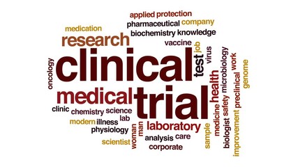 Poster - Clinical trial animated word cloud, text design animation.