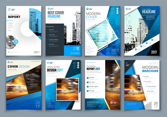 Wall Mural - SET of business template for brochure, report, catalog, magazine, book, booklet layout with modern elements and abstract background. Creative vector concept