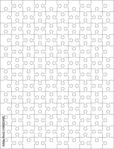 Jigsaw puzzle blank template or cutting guidelines of 130 transparent  pieces. Pieces are easy to separate (every piece is a single shape). Stock  Vector | Adobe Stock