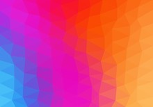 Colorful Background Consisting Of Triangles Of Different Colors In A Row Next To Each Other And One Below The Other. Pixel Abstract Background. Mosaic Rainbow Of Geometric Elements 