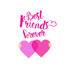 happy friendship day logo greeting card friends holiday banner flat vector illustration