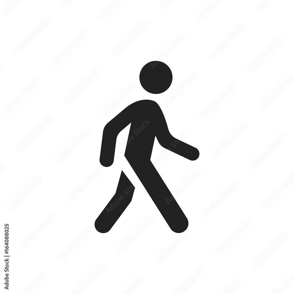 Walking man vector icon. People walk sign illustration. - obrazy, fototapety, plakaty 